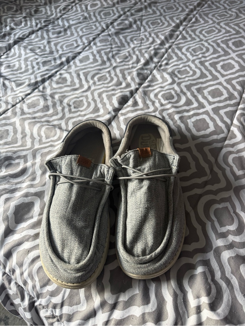 Hey Dude Kids Slip-On Moccasins in Light Gray